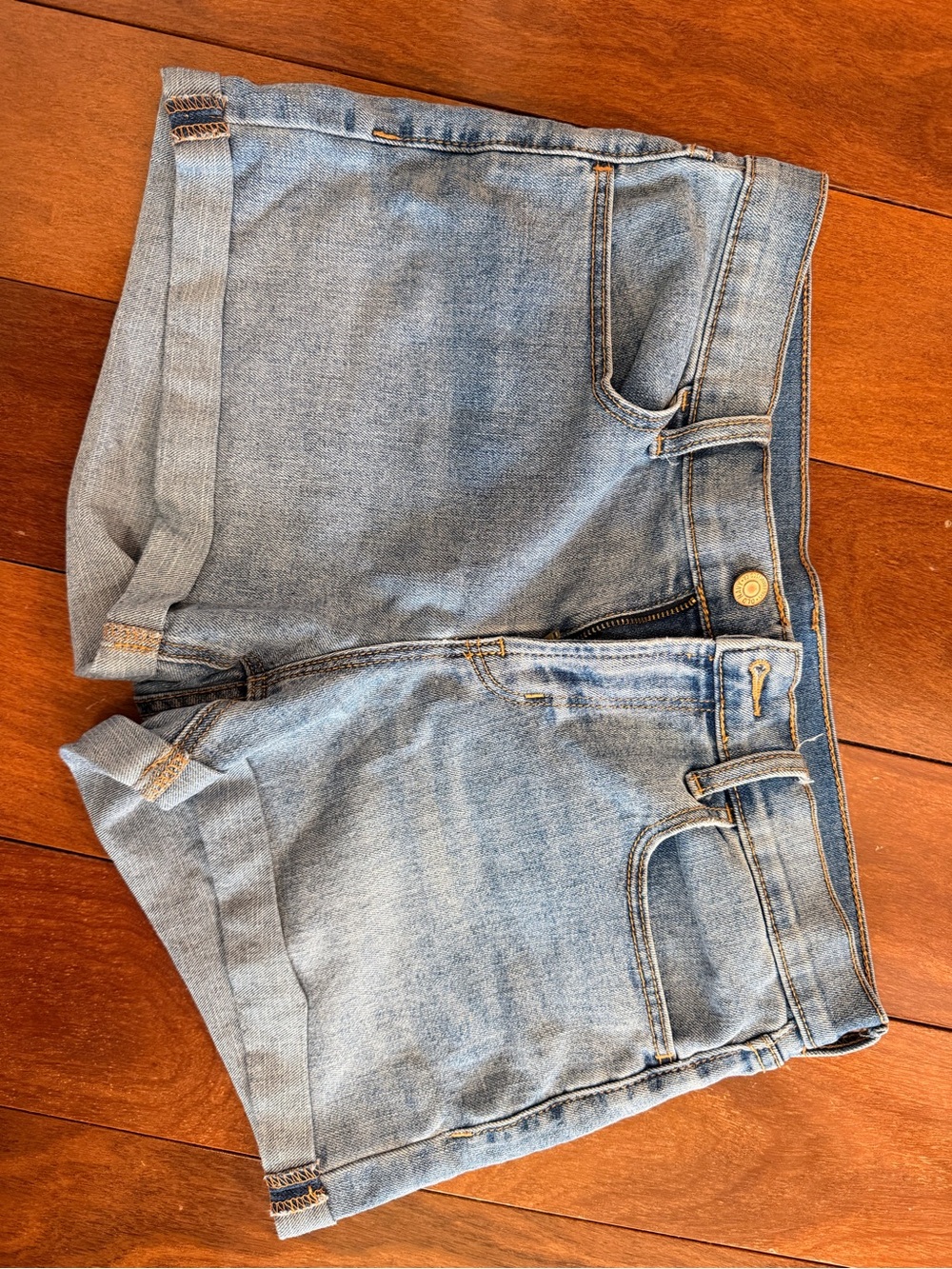 Old Navy Light Blue Denim Roll-Cuff Shorts